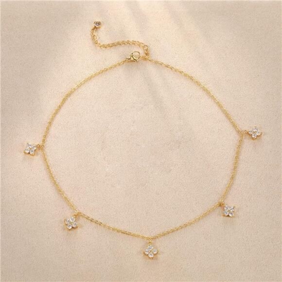 Diamond Pendant Necklace for Women， Dainty Gold Layered Necklaces 14k Gold Plate - Picture 7 of 8